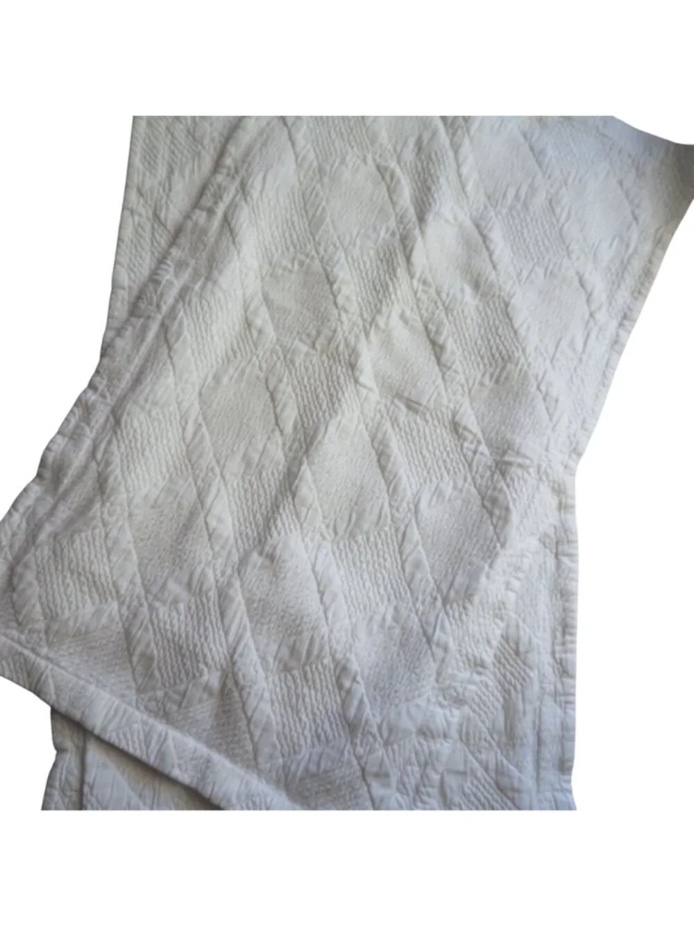 Pottery Barn White Quilted Cotton King Size Pillow Sham Pair 20
